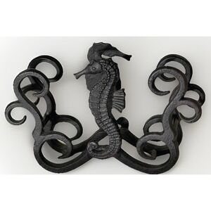 Heavy Cast Iron Seahorse Nautical Décor – Unique Coastal‎ Display / Accent Piec
